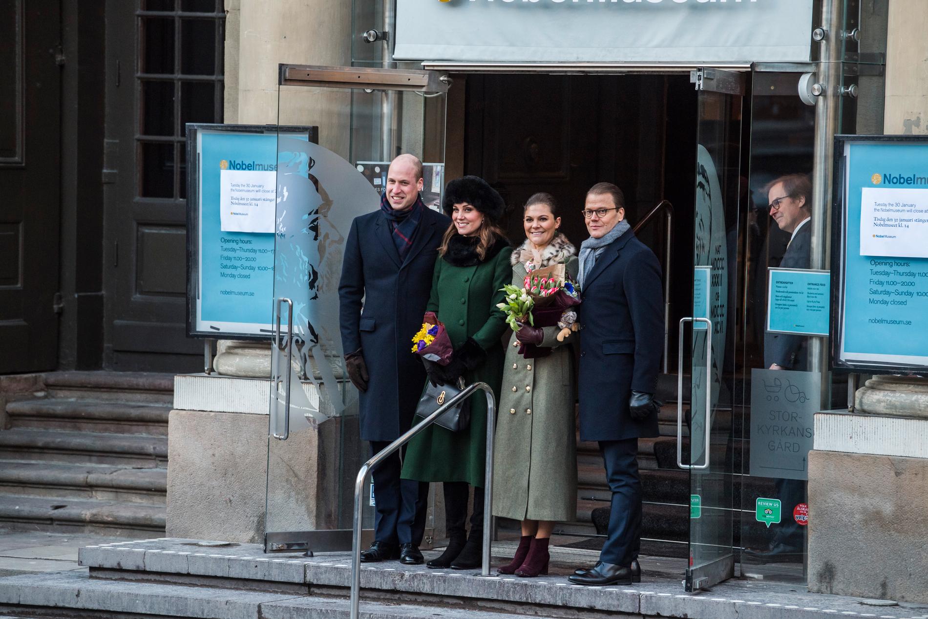 Hertigparet av Cambrigde, prins William och Kate Middleton, kronprinsessan Victoria och prins Daniel i Stockholm.