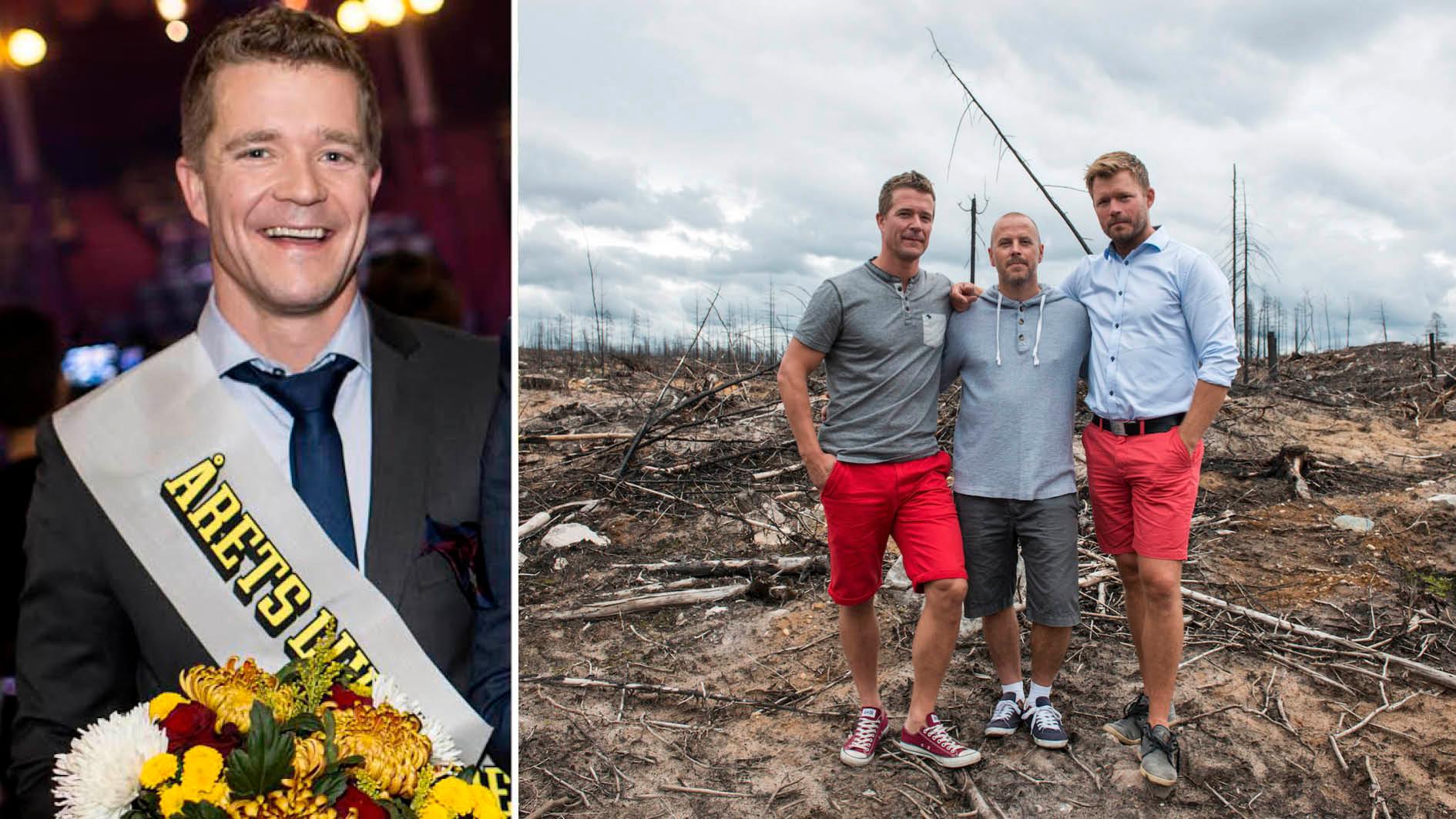 Tommy Tuike och hans kollegor tog emot pris som Årets Livräddare på Svenska Hjältar-galan, efter att ha räddad livet på Reine Ullén under den stora skogsbranden 2014.