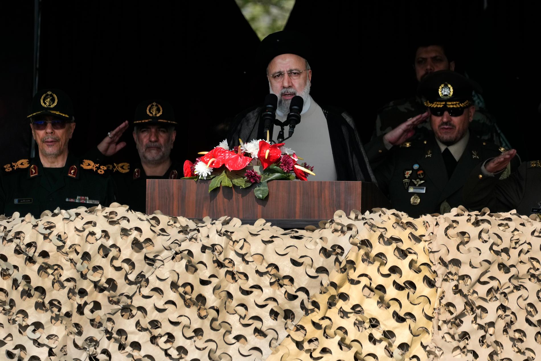 Irans president Ebrahim Raisi under tal på onsdagen. 