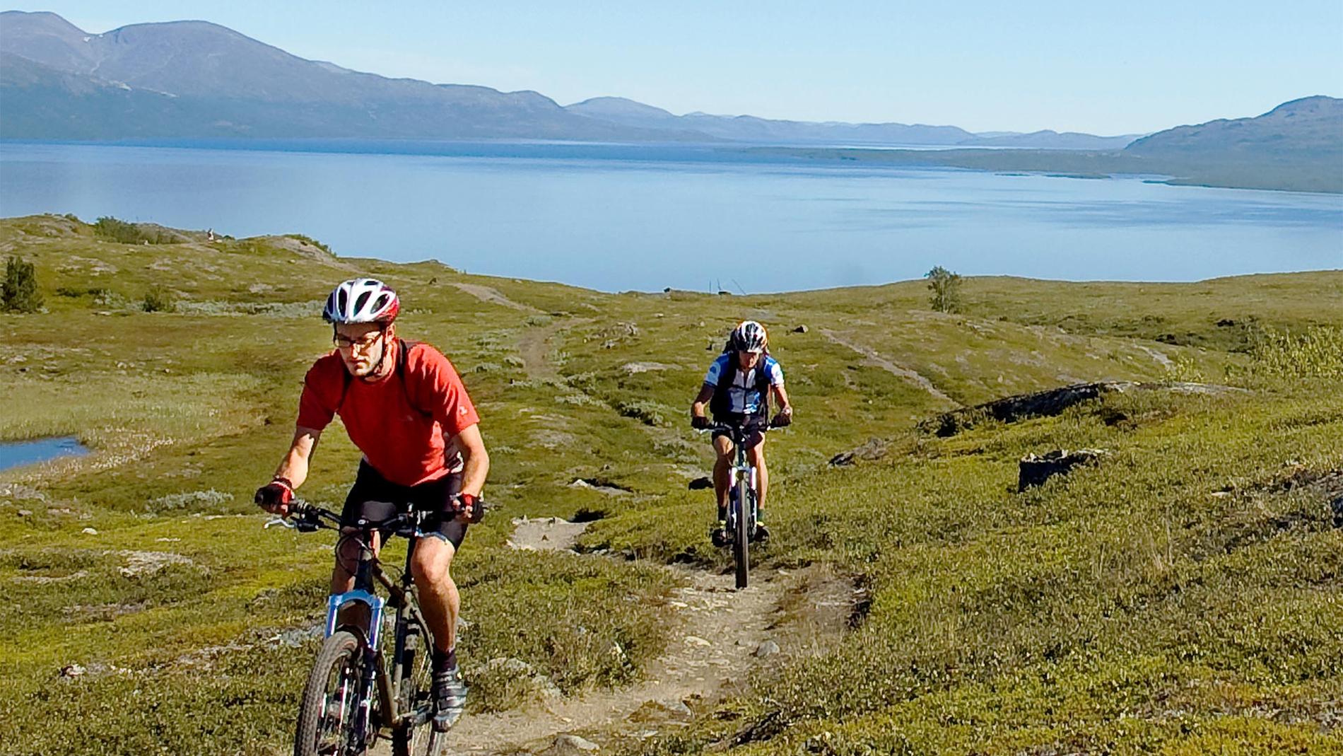 Lederna vid Riksgränsen är perfekta för mountainbike.