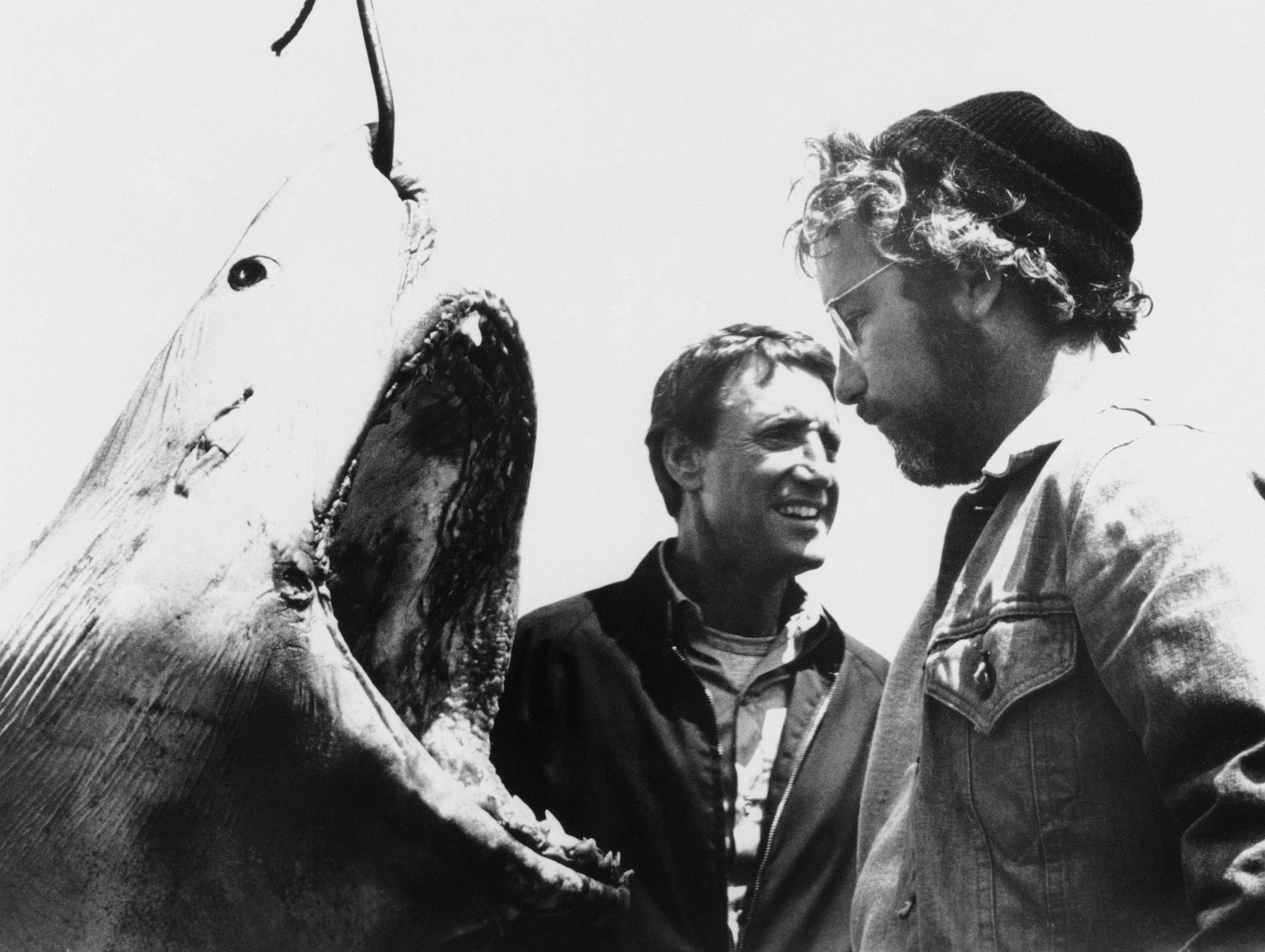 Roy Scheider och Richard Dreyfuss i "Hajen" 1975. Arkivbild.