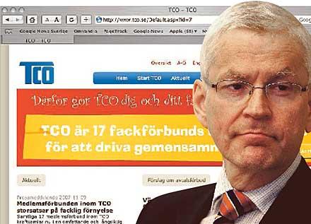 Nu lanserar TCO, med Sture Nordh i spetsen, kampanjen ”Facket förändras” både på sin egen hemsida och som tv-reklam. Allt för att försöka stoppa medlemstappet. Bilden är ett montage.