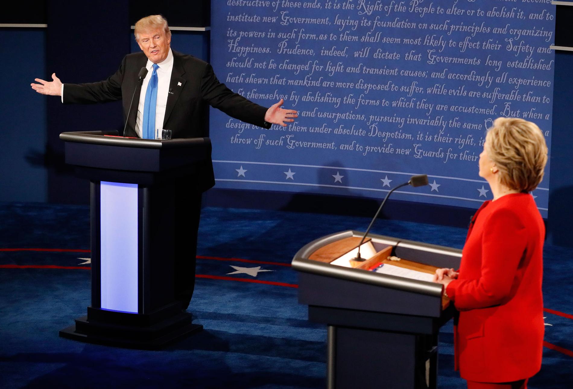 Donald Trump och Hillary Clinton under första debatten.
