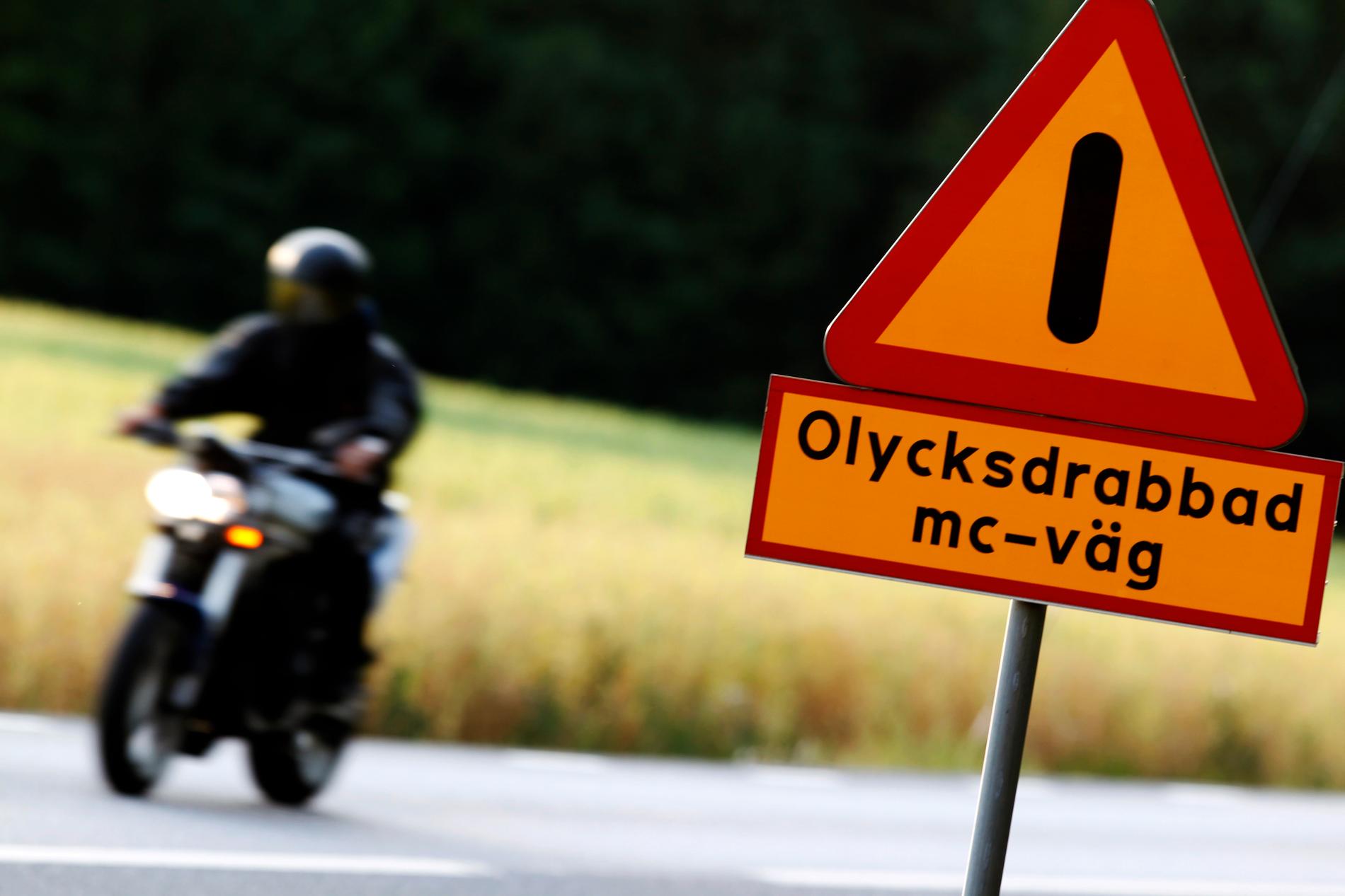 Mellan 200 och 300 motorcykelförare samt 30–40 passagerare skadas svårt i trafiken varje år, enligt statistik. Arkivbild.