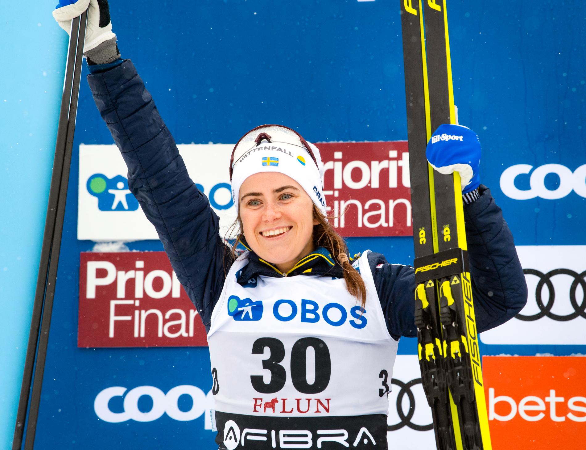 Den som vill se Ebba Andersson åka skidor bör bänka sig för att se Tour de Ski, 28 december–5 januari. Arkivbild.