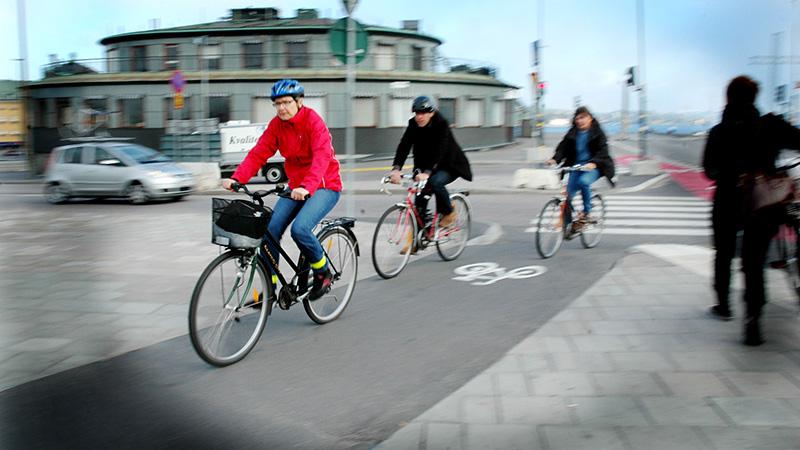 Cyklister ingår i den grupp av oskyddade trafikanterna där olyckorna ökar.