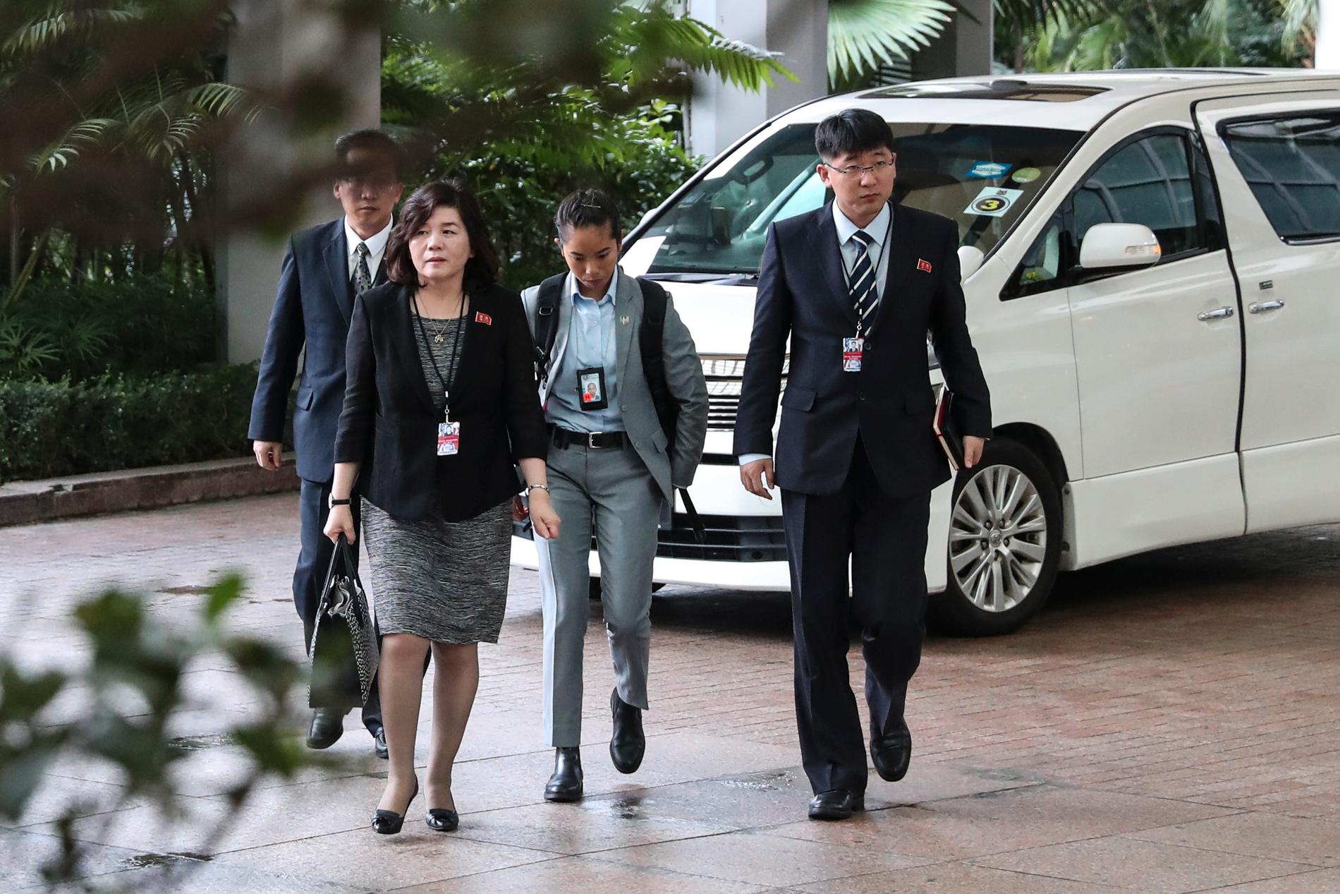 Choe Son Hui i Singapore i juni vid mötet mellan USA:s president Donald Trump och Nordkoreas ledare Kim Jong-Un.