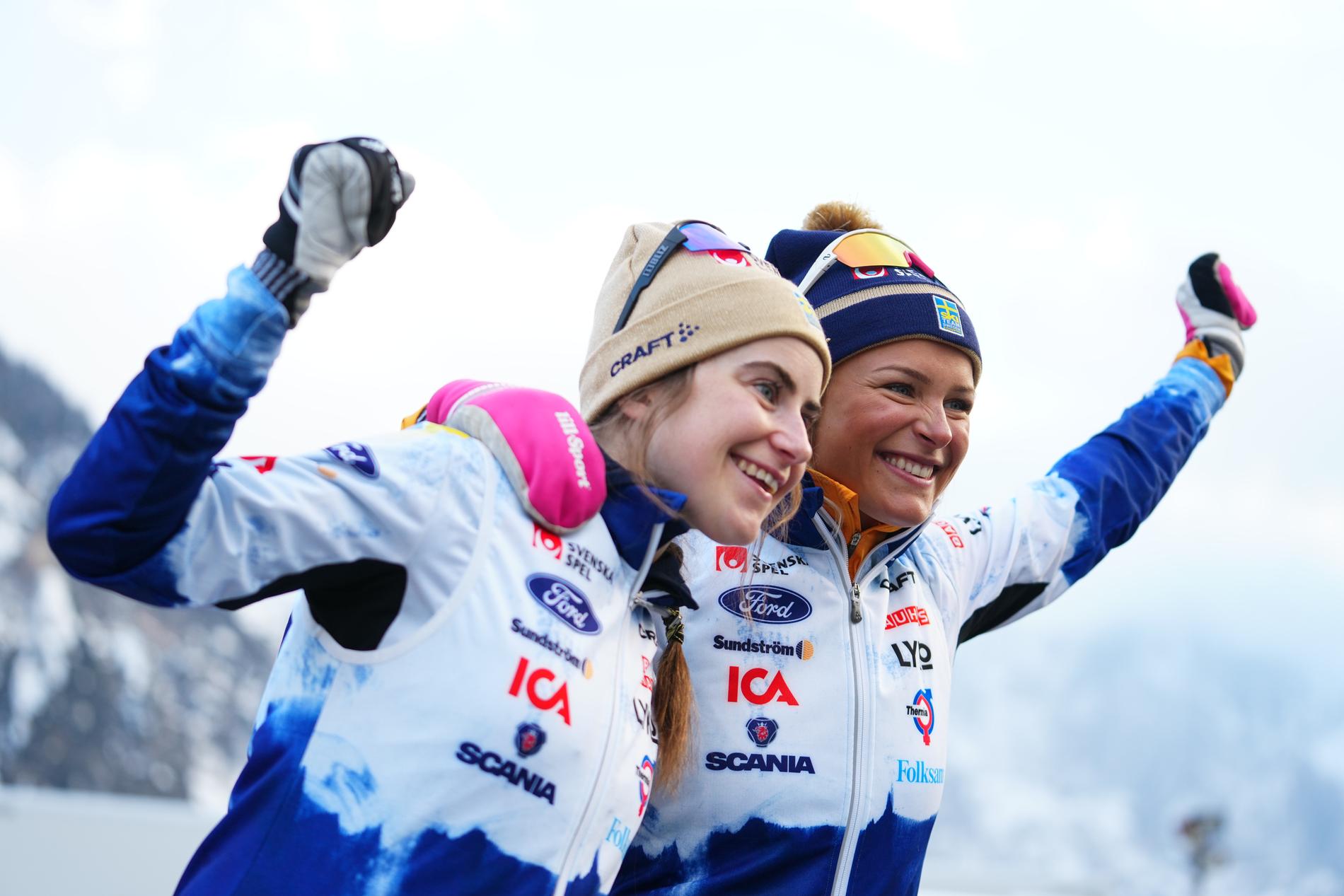 Ebba Andersson och Frida Karlsson har två medaljer vardera i skid-VM hittills och är givna i det svenska stafettlaget.