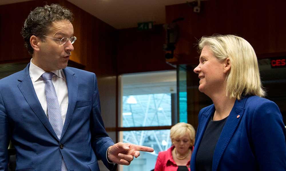 Den holländska finansministern Jeroen Dijsselbloem tillsammans med Magdalena Andersson.