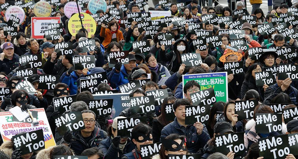 Metoo-demonstration i Seoul, Sydkorea, 2018.