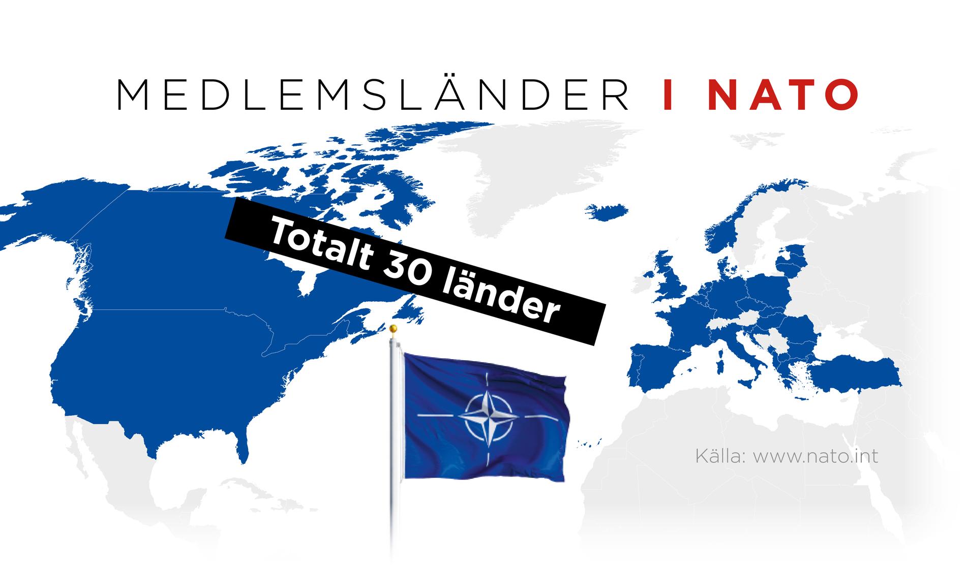 Medlemsländer i Nato 2021.