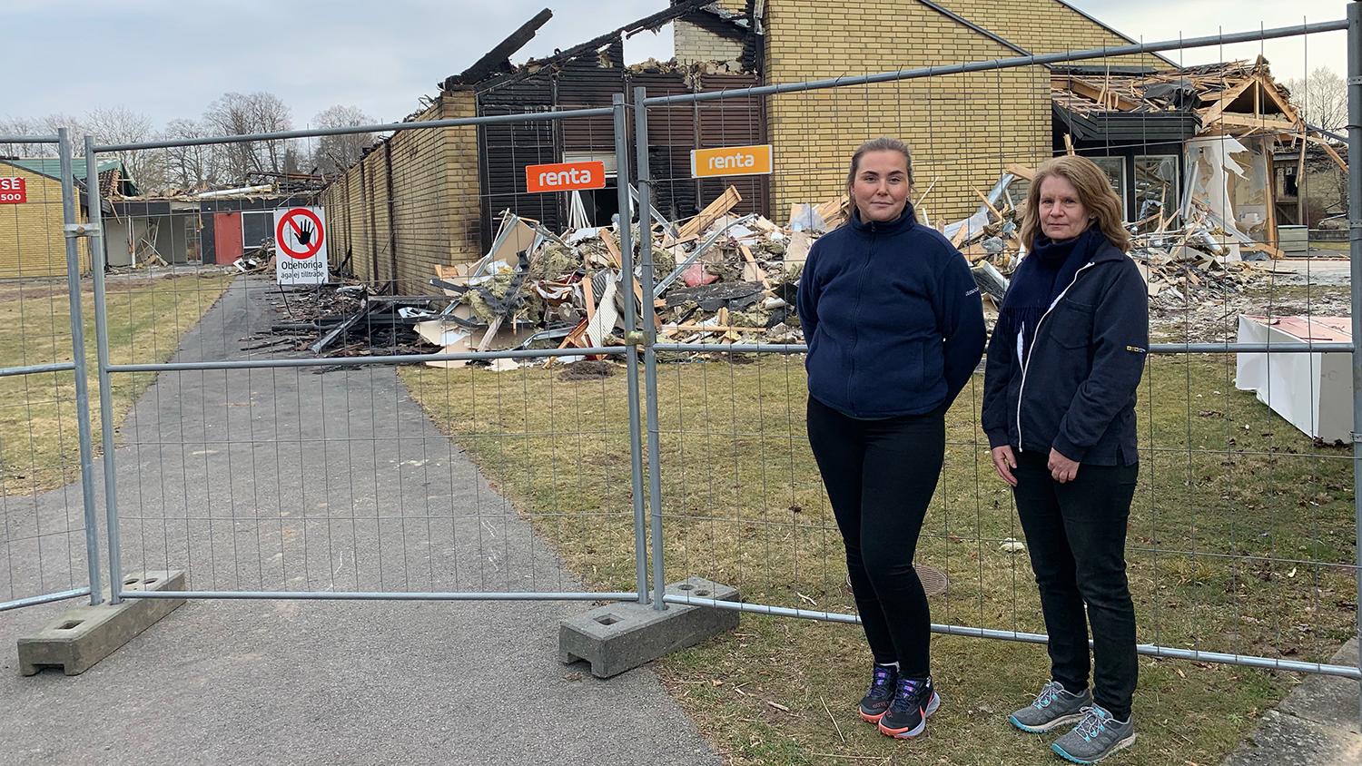 Rebecca Paulsson hade sin första dag på jobbet och gick bredvid Åsa Luukkonen när branden plötsligt bröt ut på vårdboendet i Ängelholm.