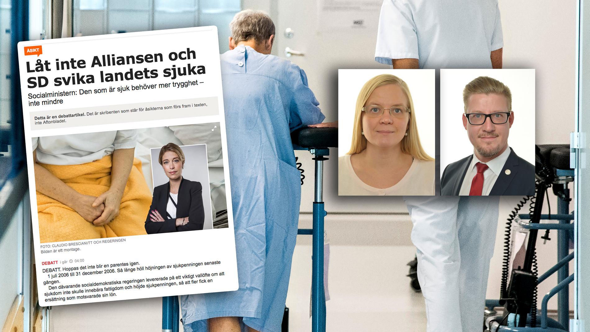 Regeringens inhumana politik för Sveriges sjuka är inget de rimligen borde vilja diskutera inför valet, snarare något de borde skämmas för, skriver Julia Kronlid och Linus Bylund.