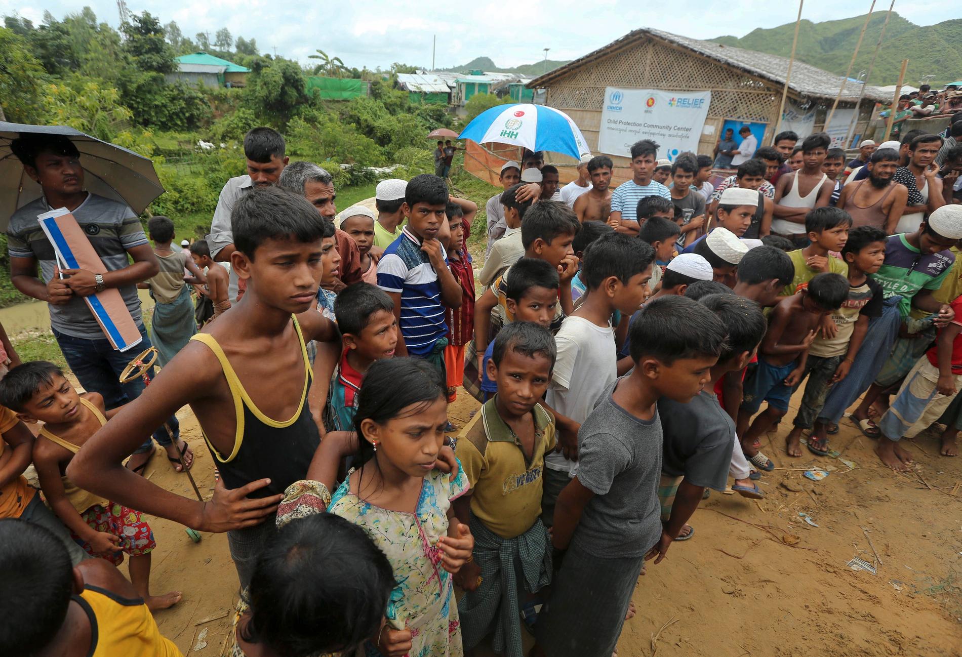 Rohingyabarn i flyktinglägret Cox's Bazar i Bangladesh, som beskrivs som det största flyktinglägret i världen. Arkivbild.