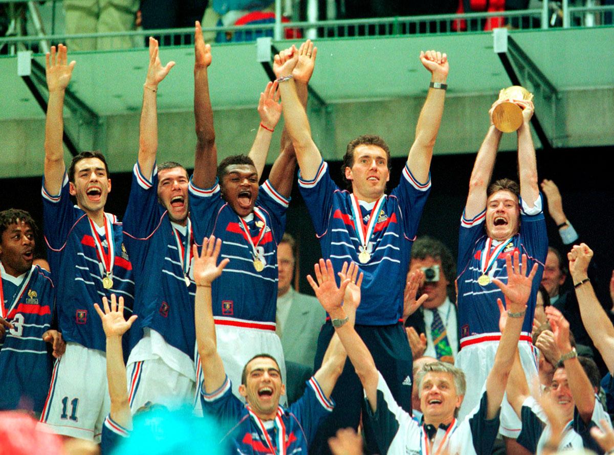 Franskt jubel efter att VM-guldet 1998 var klart.