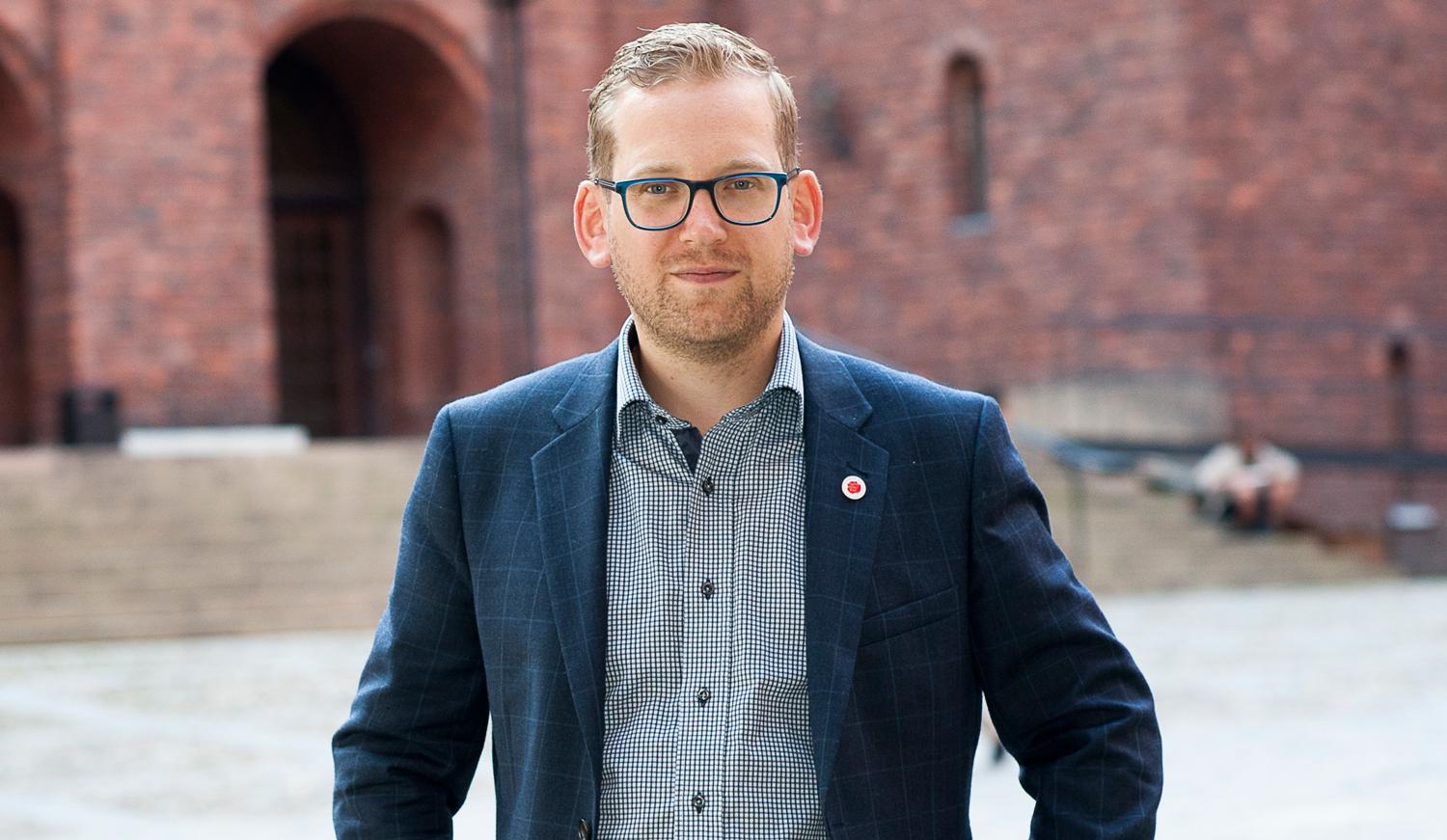 Alexander Lindholm, ansvarig för idrottsfrågor hos Socialdemokraterna.