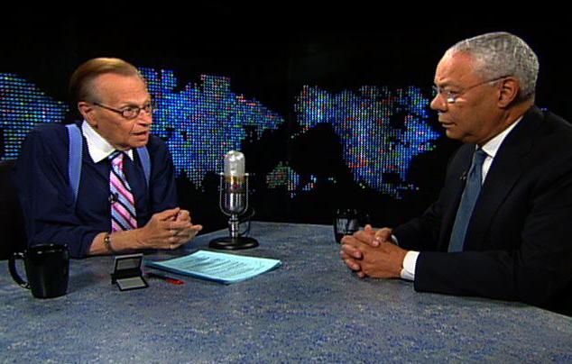 Larry King och Colin Powell.