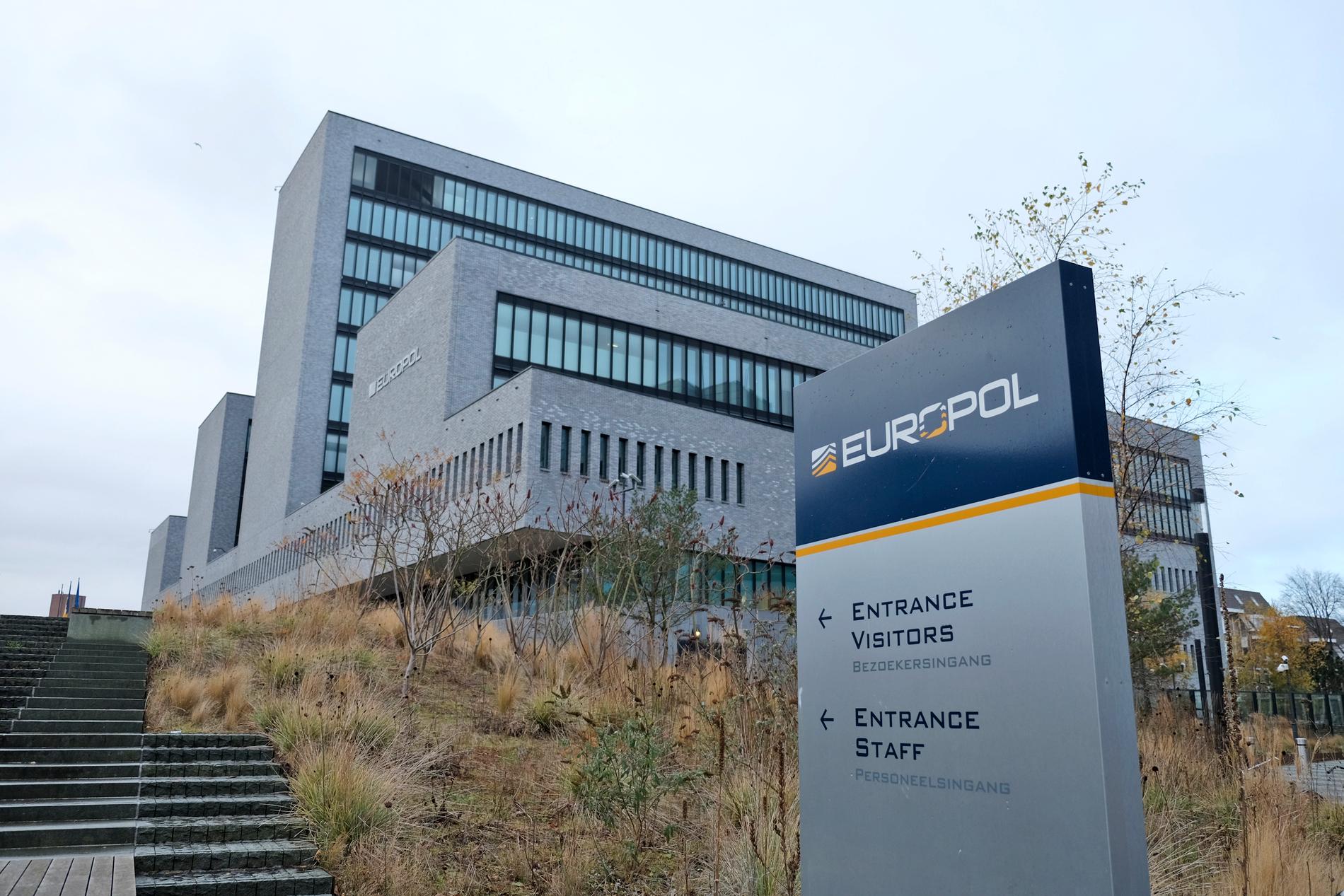 EU:s polisorganisation Europols högkvarter i Haag i Nederländerna. Arkivbild.