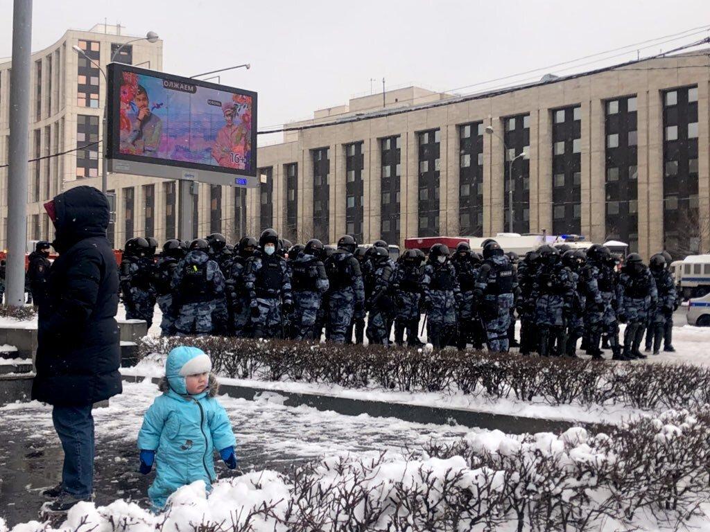 Stor polisnärvaro i Moskva.