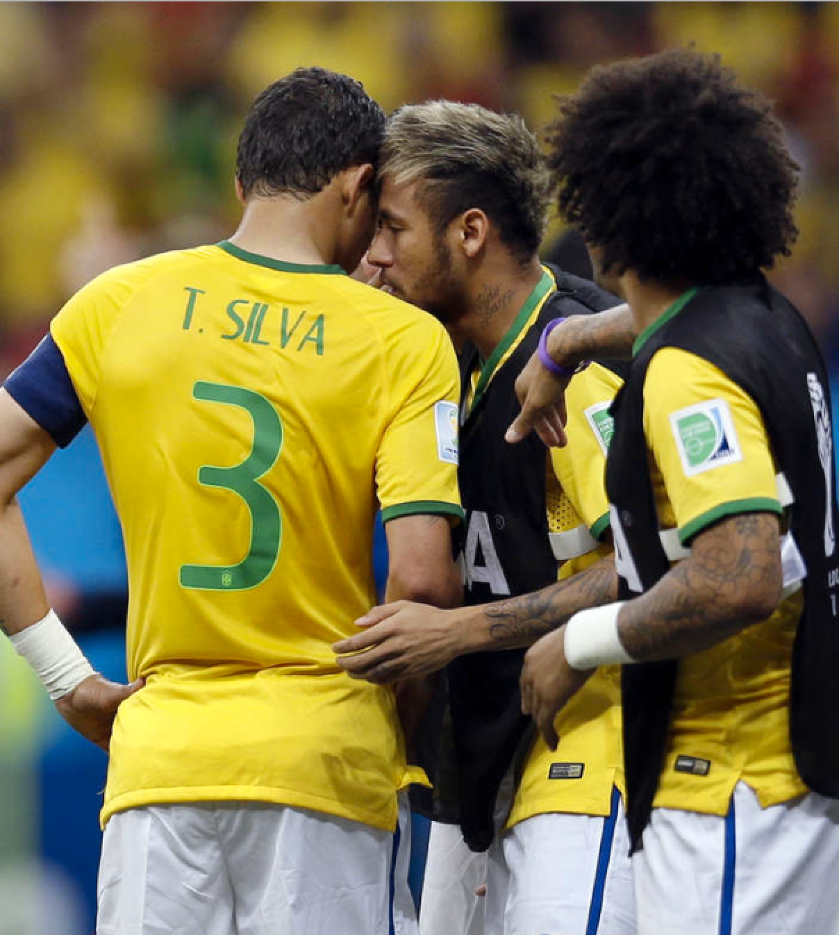 Thiago Silva och Neymar är lagkamrater i det brasilianska landslaget. Foto: AP/Natacha Pisarenko