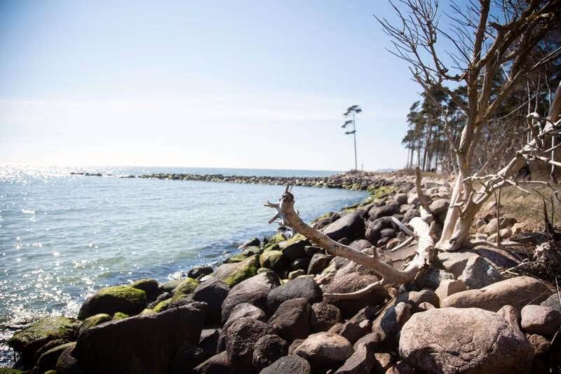 Hövder med stora stenbumlingar har anlagts vid Löderups strandbad i södra Skåne för att mota bort den värsta erosionen, men problemen kvarstår.