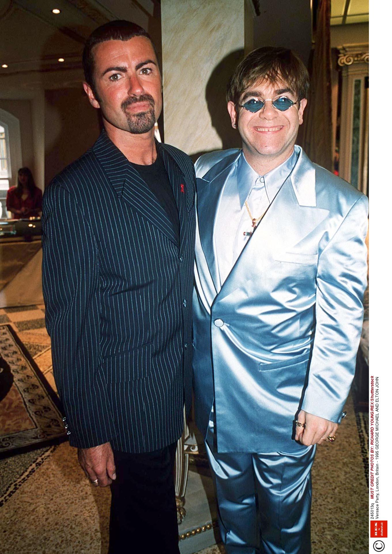 George Michael med sin vän Elton John, som nu är i djup sorg.
