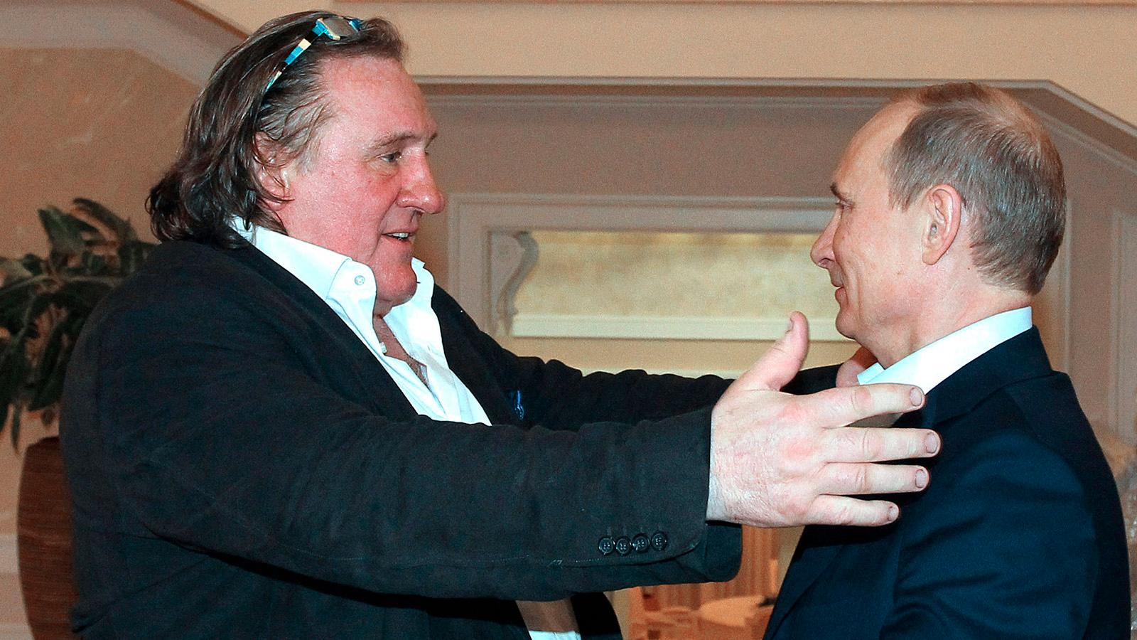 Gerard Depardieu och Vladimir Putin.