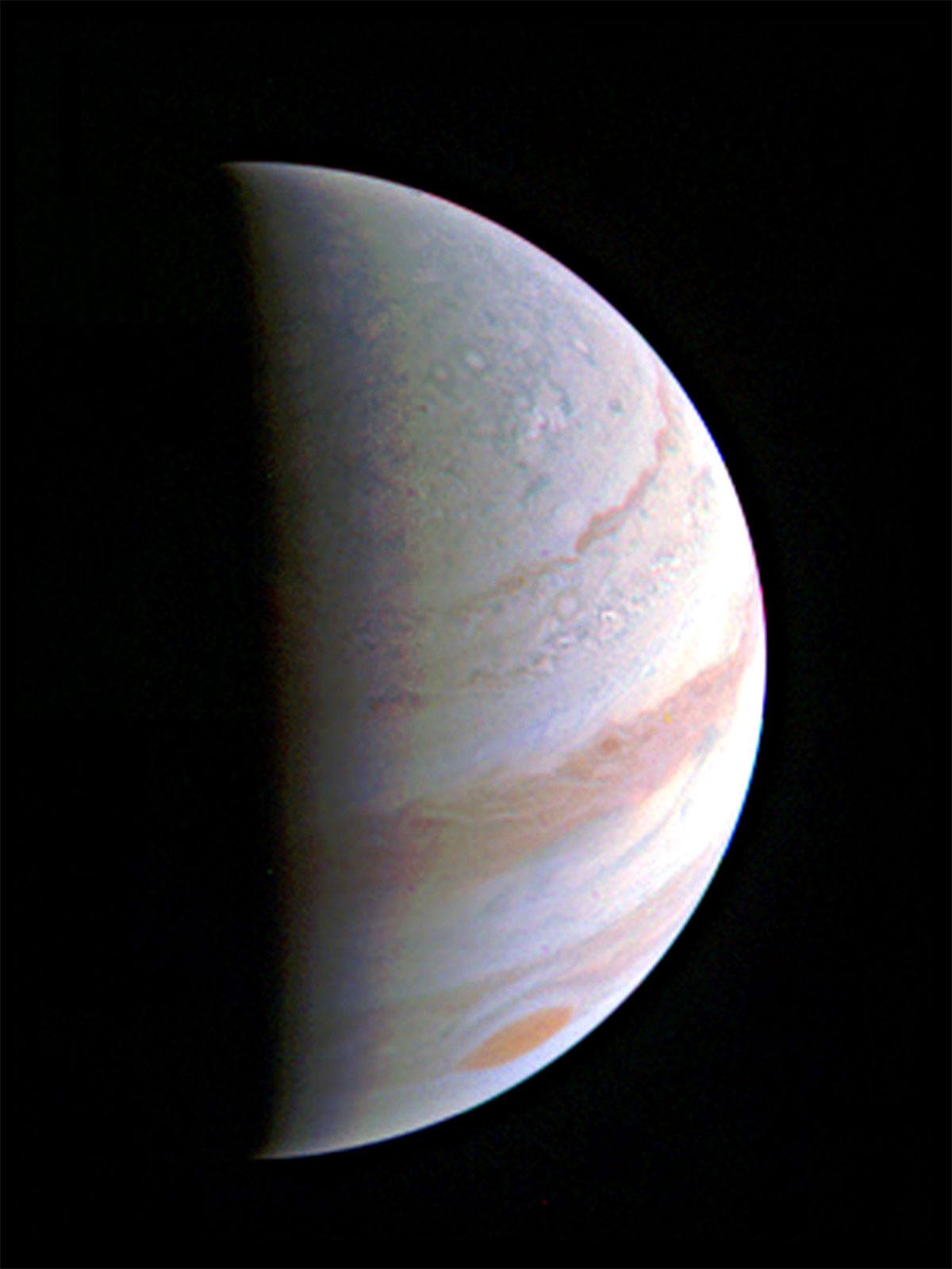 Gasjätten Jupiter, den femte planeten från solen.