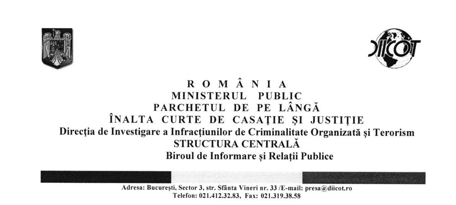 Dokument från den rumänska anti-trafficking-roteln DIICOT. 