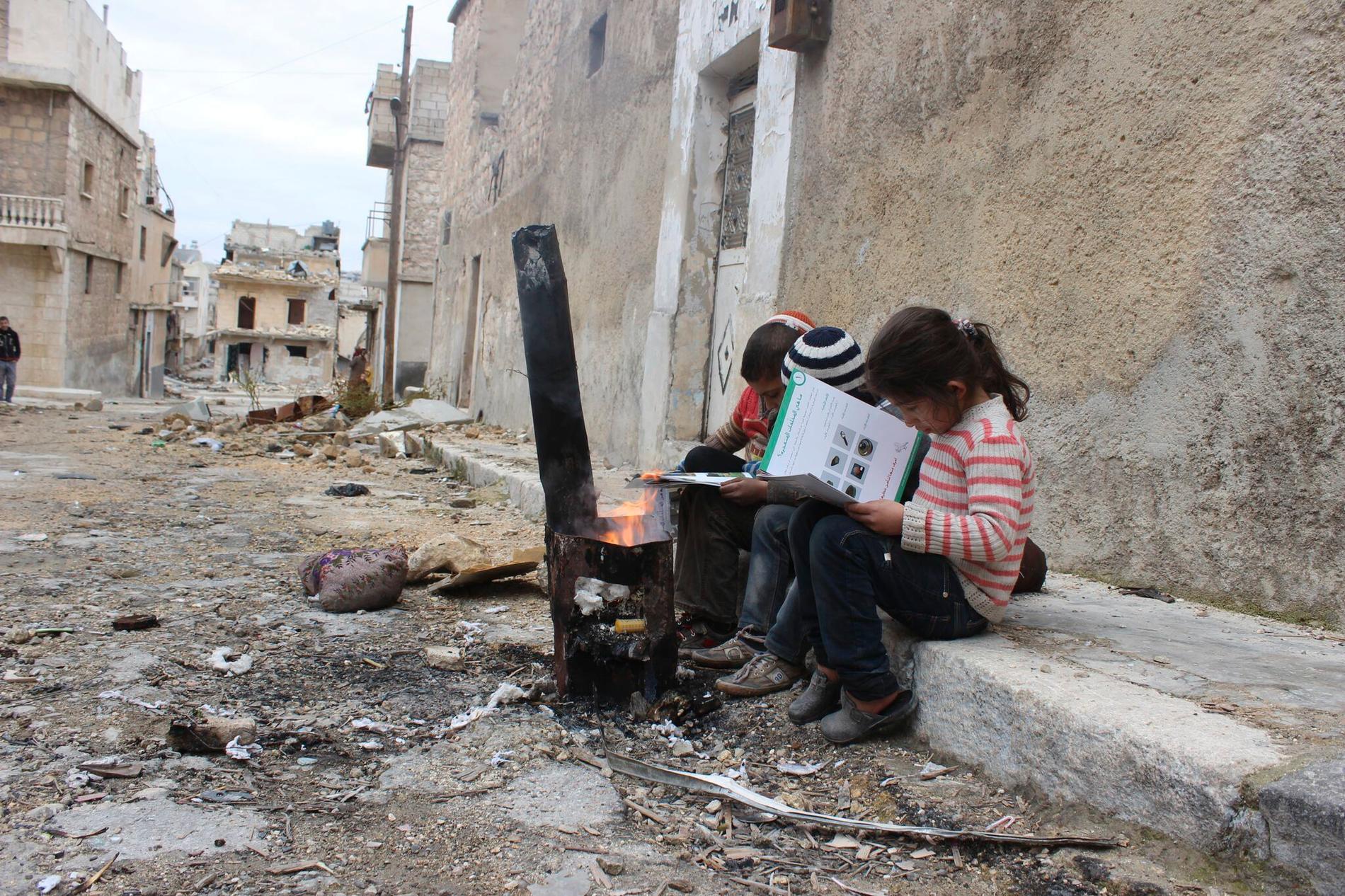 Syriska barn i Aleppo. Arkivbild.