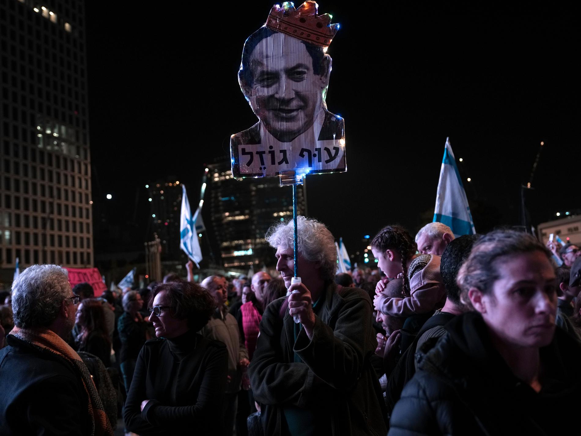 Stora protester mot Netanyahu i Israel