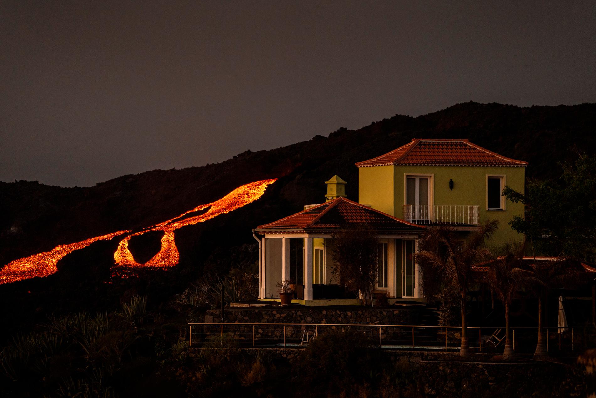 Många hus har förstörts av lava från vulkanutbrottet på La Palma. Arkivbild.