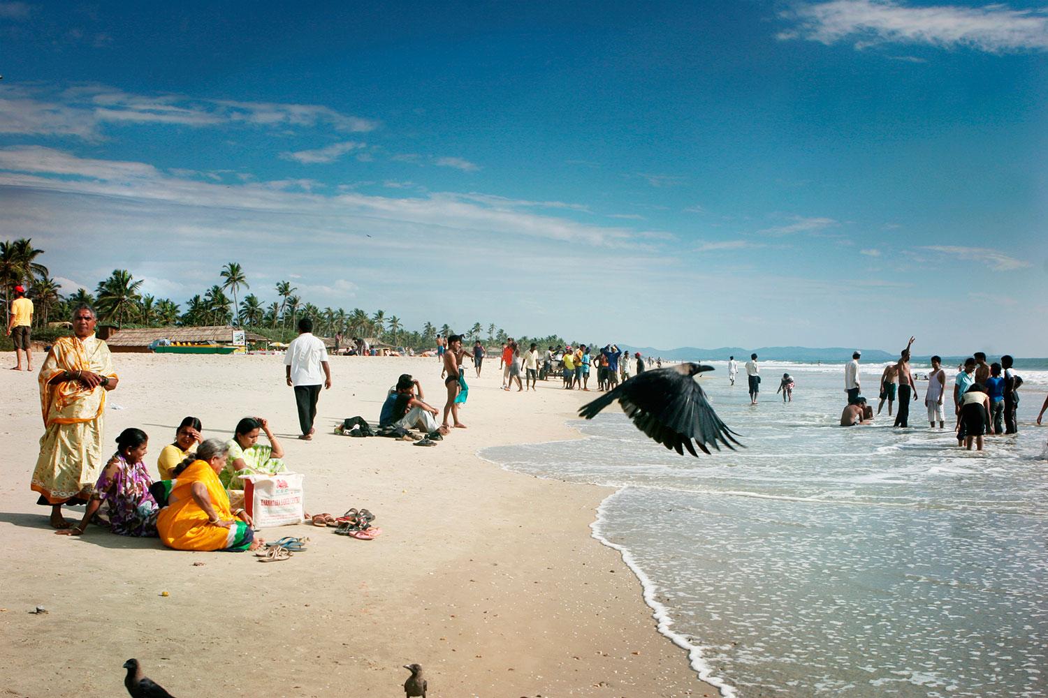 Indien erbjuder billig värme året om. På bilden charterkusten Goa.