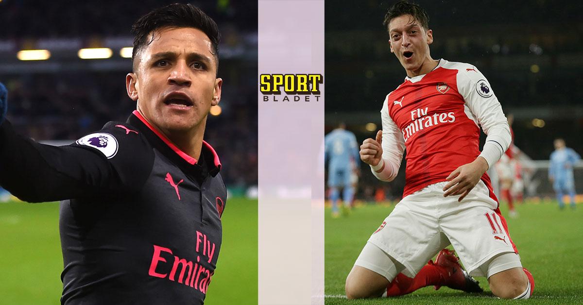Alexis Sanchez och Mesut Özils kontrakt med Arsenal går ut efter den här säsongen. 