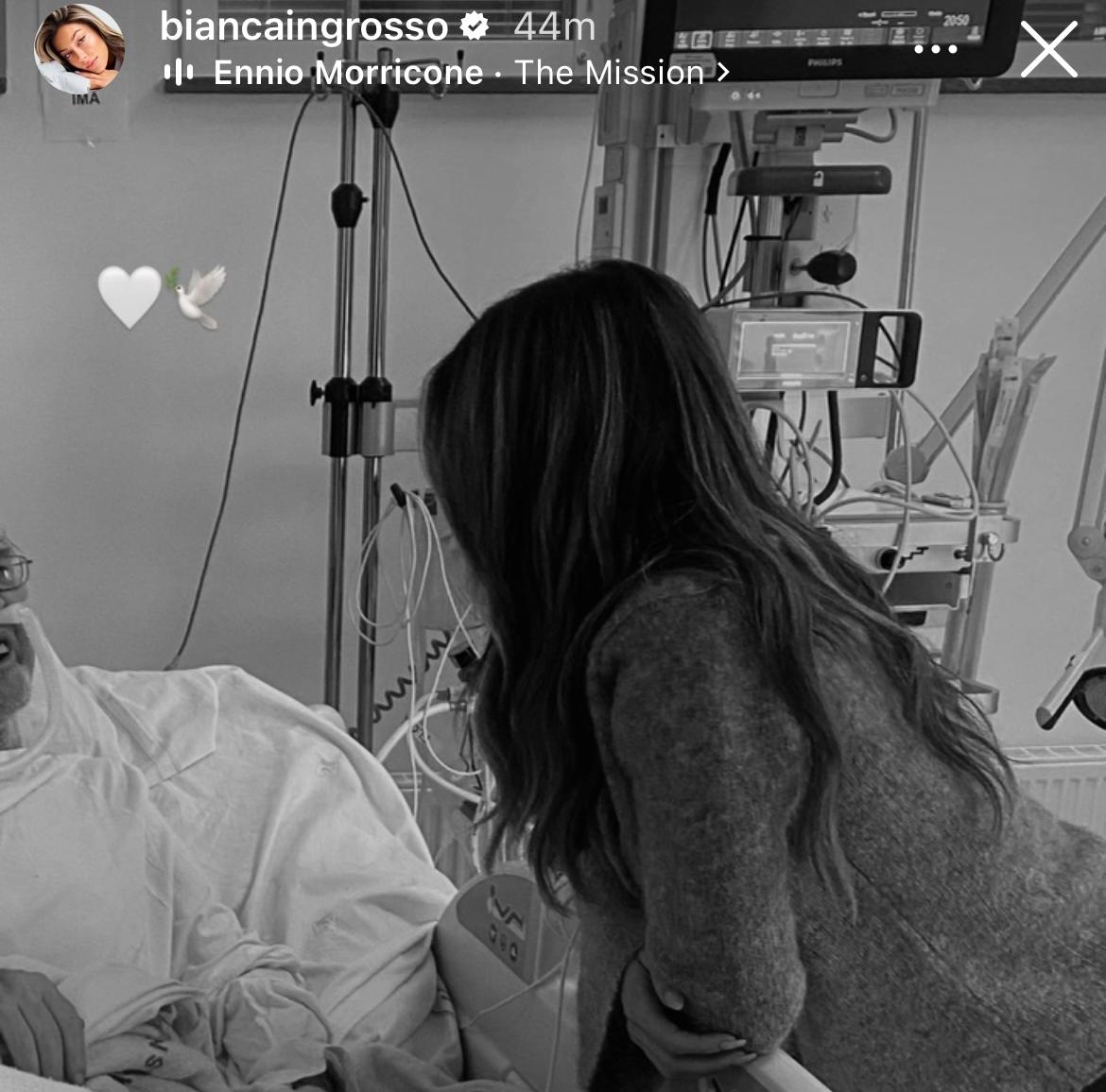 Bianca Ingrossos inlägg efter farfar Carmines bortgång. 