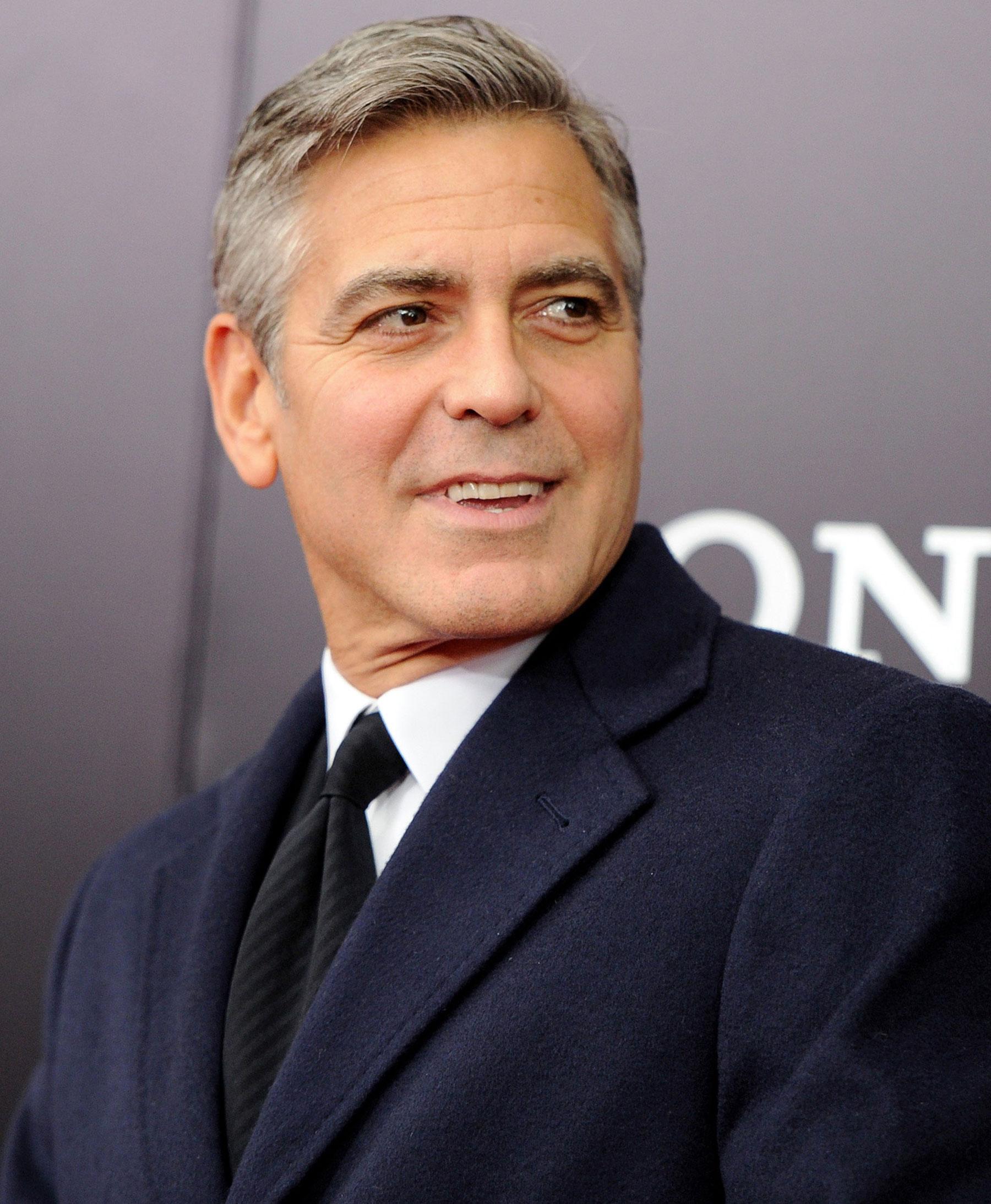 Clooney på premiär av "The Monuments Men" i New York.