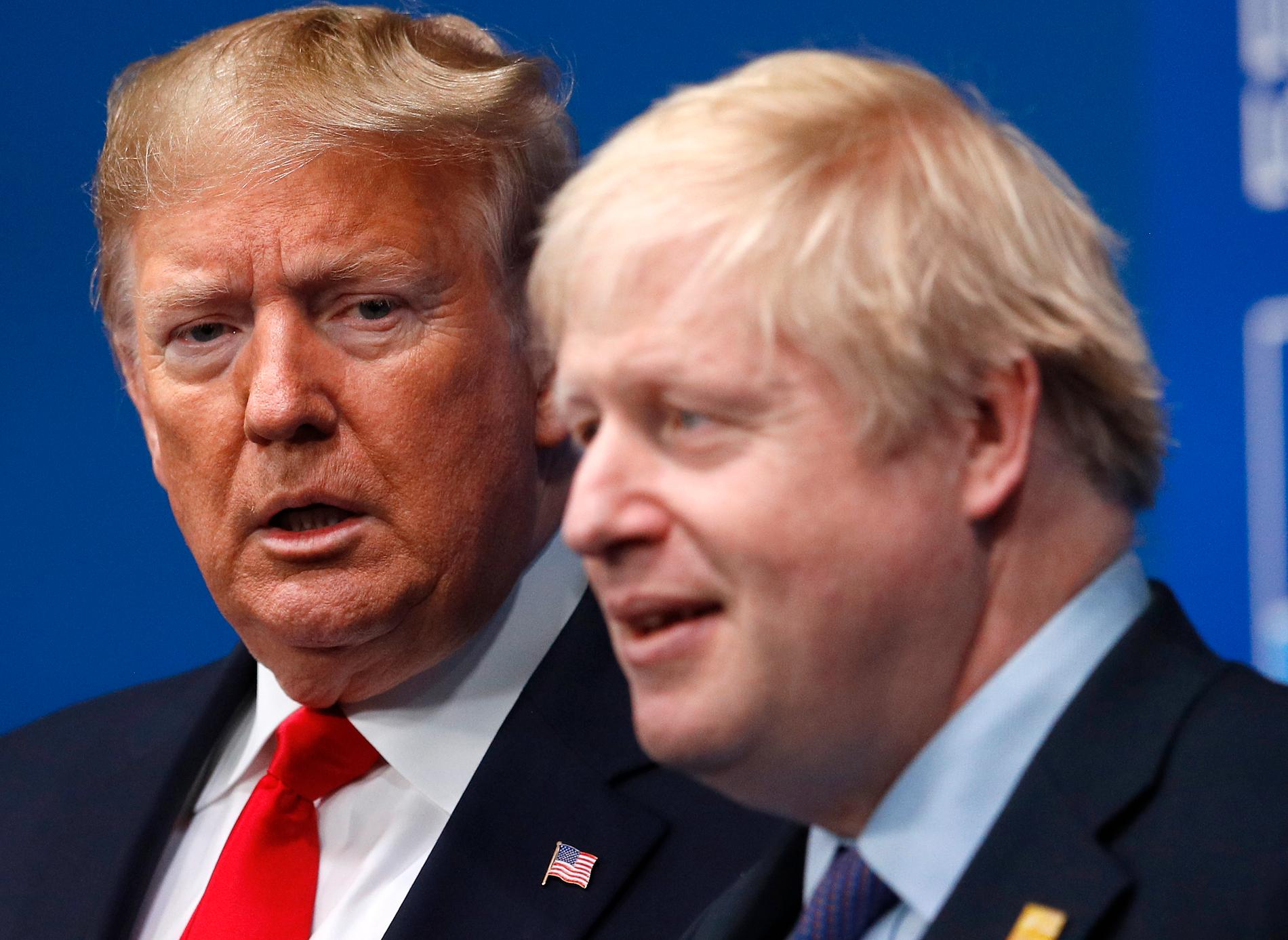 Storbritanniens premiärminister Boris Johnson och USA:s president Donald Trump träffades i början av månaden. Arkivbild.