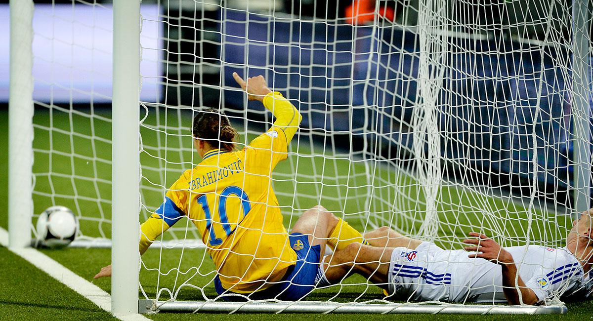 12 oktober 2012 VM-kval mot Färöarna och Zlatan kvitterar Färöarnas ledning i 75:e.