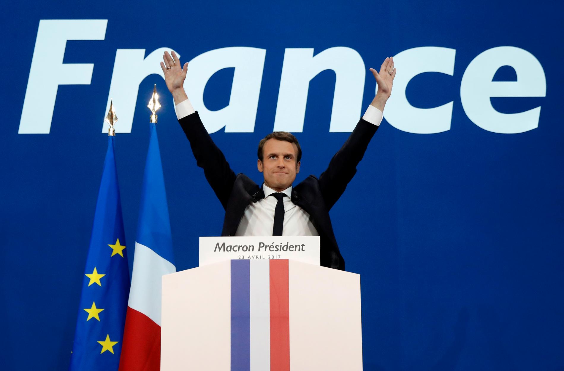 Macron fick flest röster i första omgången.