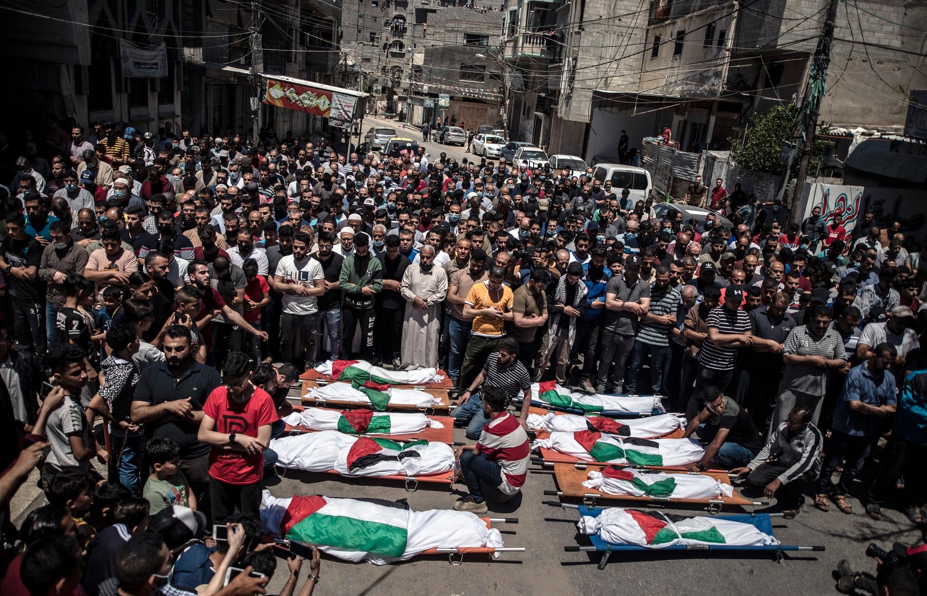 Efter de elva dagarnas strider hade över 232 personer dött i Gaza på den palestinska sidan.