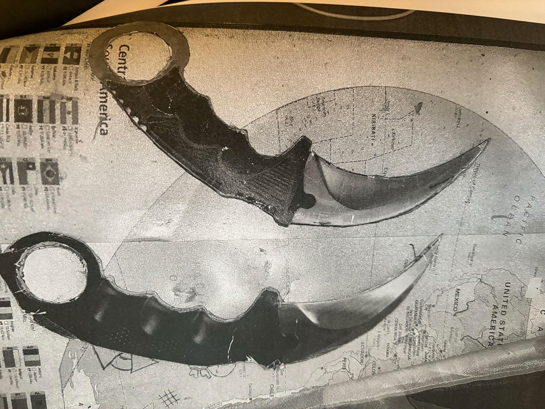 Vid tillslaget mot Davids hem hittade polisen flera knivar.