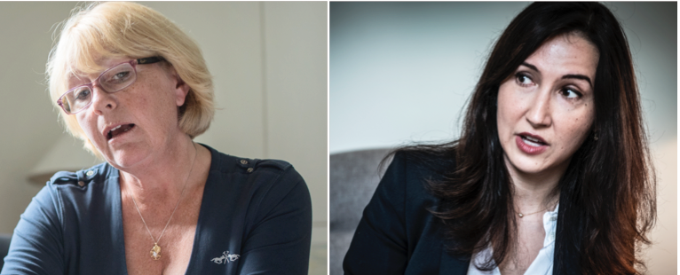 Region Stockholms tidigare finans regionråd Irene Svenonius (M) och nuvarande Aida Hadzialic (S).