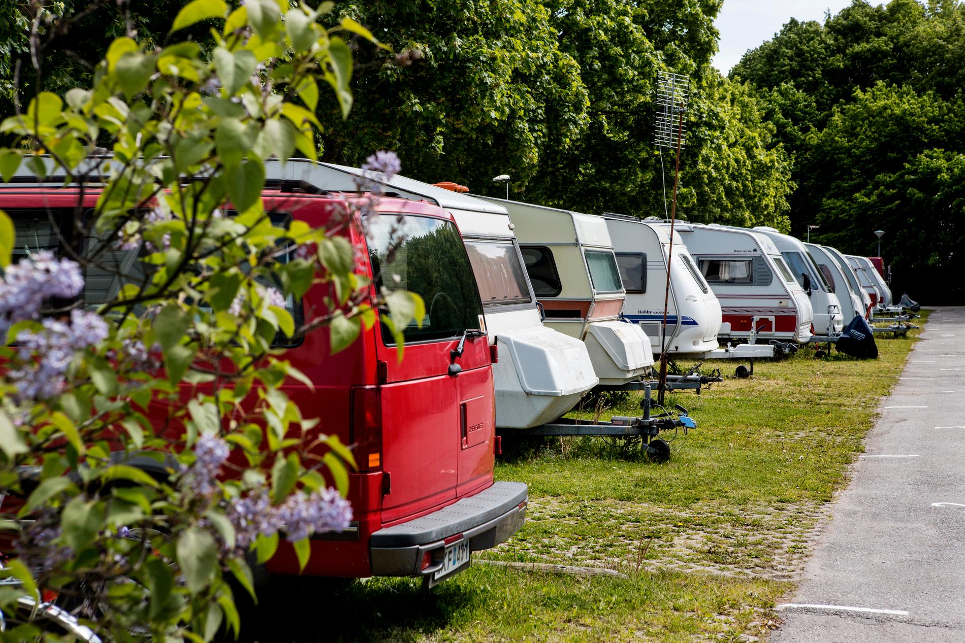Husvagnar på Bredäng camping. Arkivbild.