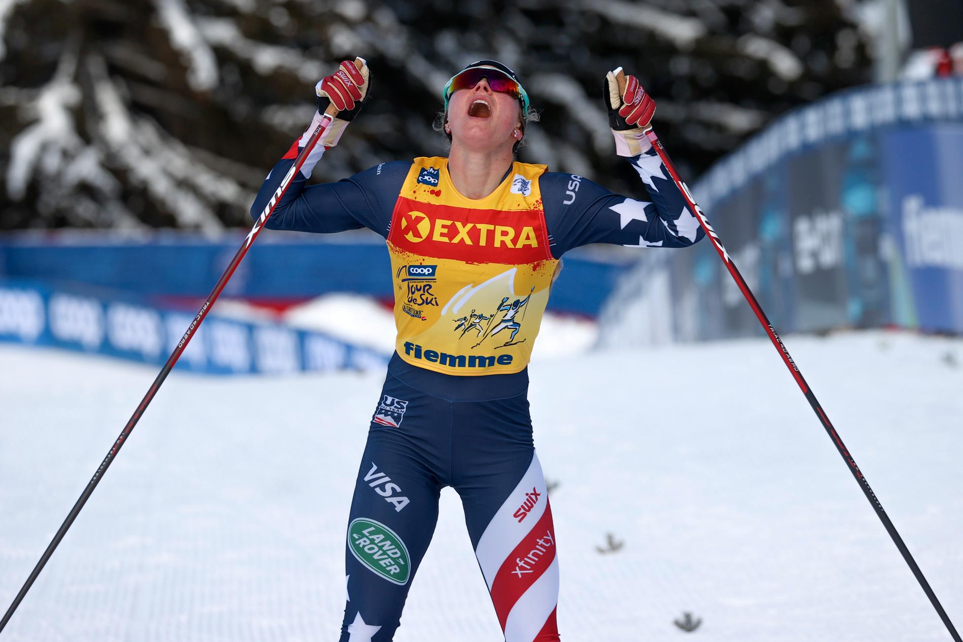 Jessie Diggins, USA, vann Tour de Ski 2021. 