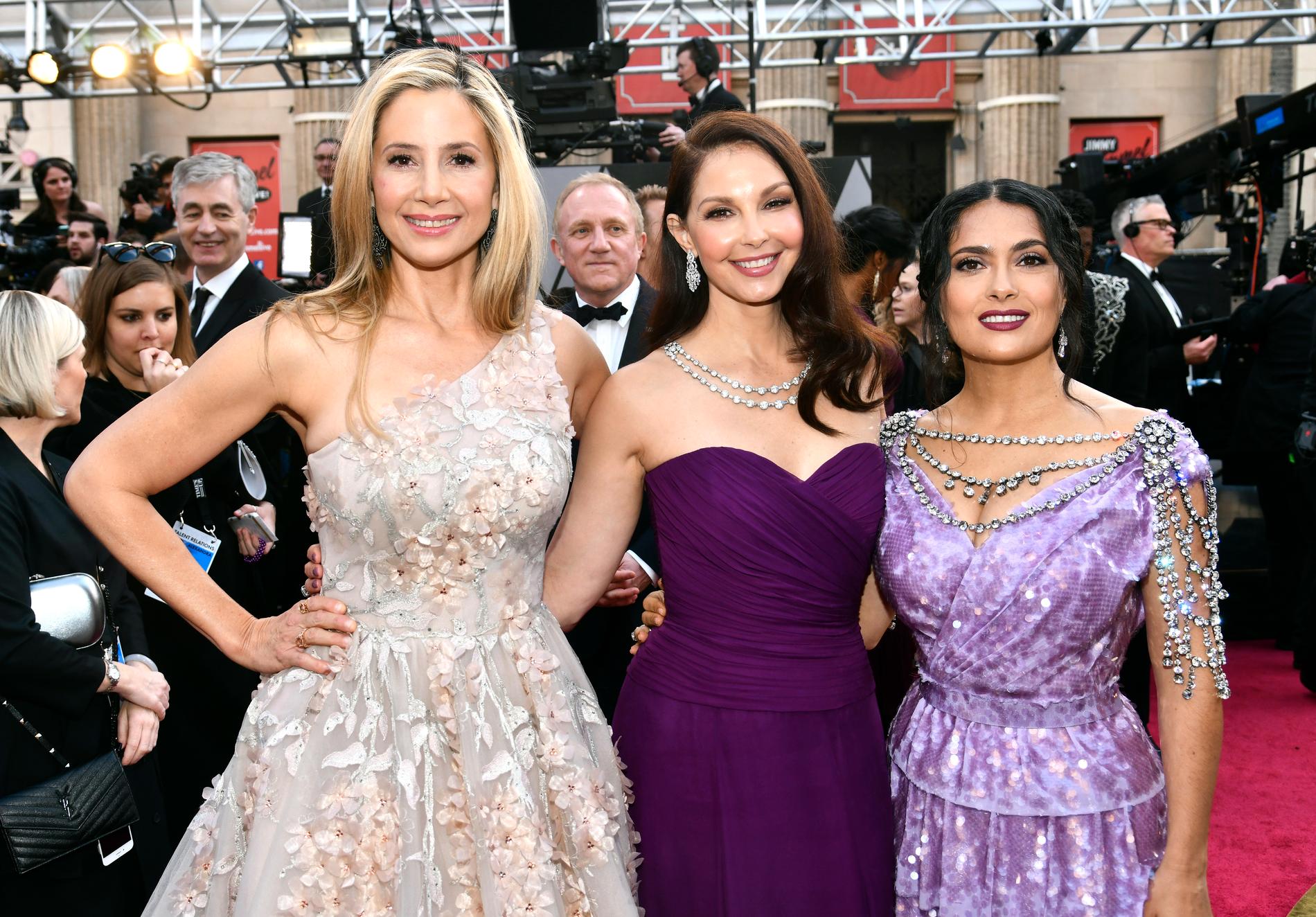 Mira Sorvino, Ashley Judd och Salma Hayek anlände Oscarsgalan som hölls i mars i år.