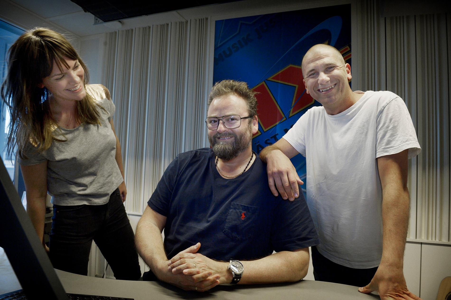 Brita Zackari, Adam Alsing och Marko Lehtosalo under arbetet med Rix MorronZoo 2013.