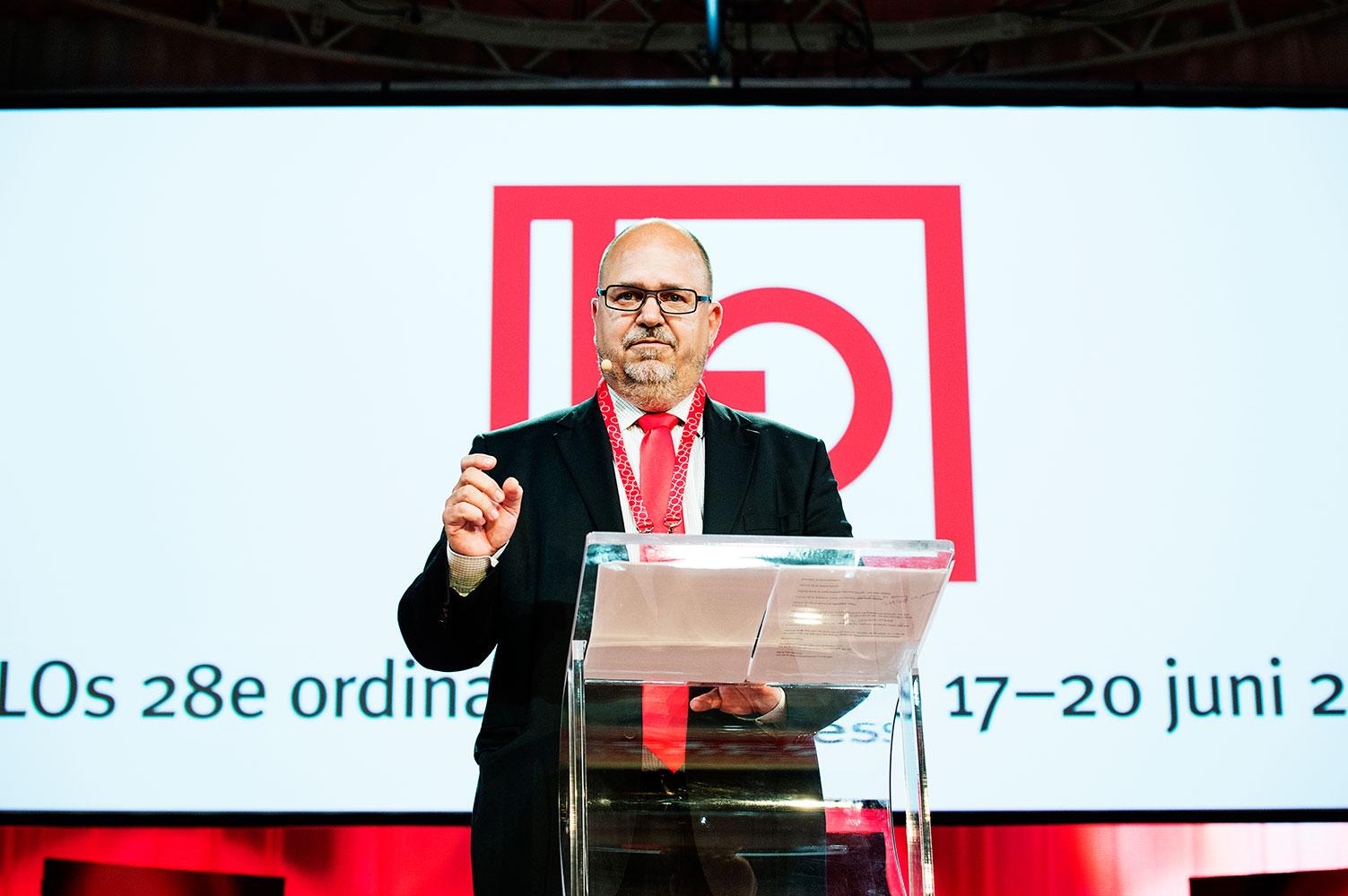 Karl-Petter Thorwaldsson på LO:s kongress 2016.