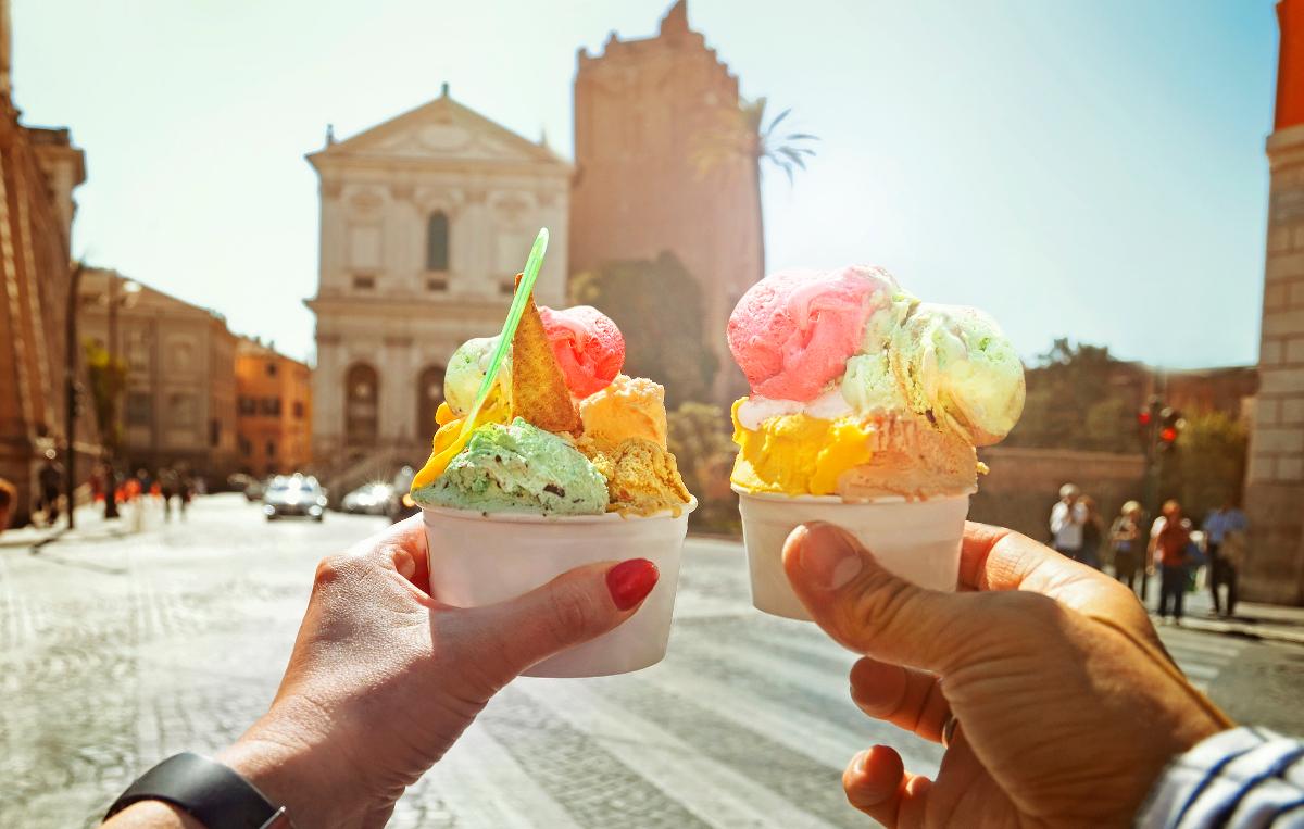 En glass i Rom, ljuvligt härligt.