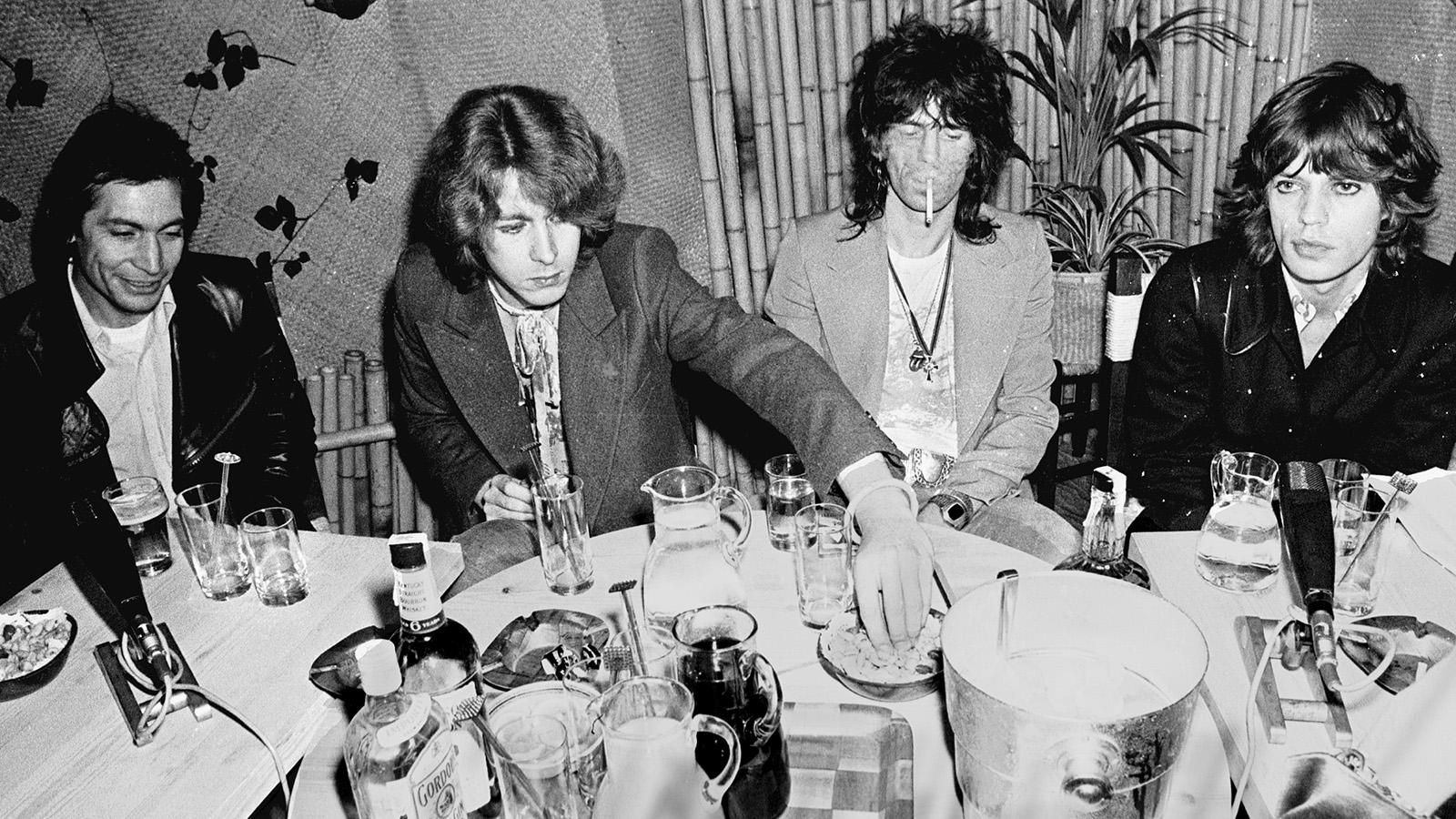 The Rolling Stones 1971. Charlie Watts, Mick Taylor, Keith Richards och Mick Jagger.