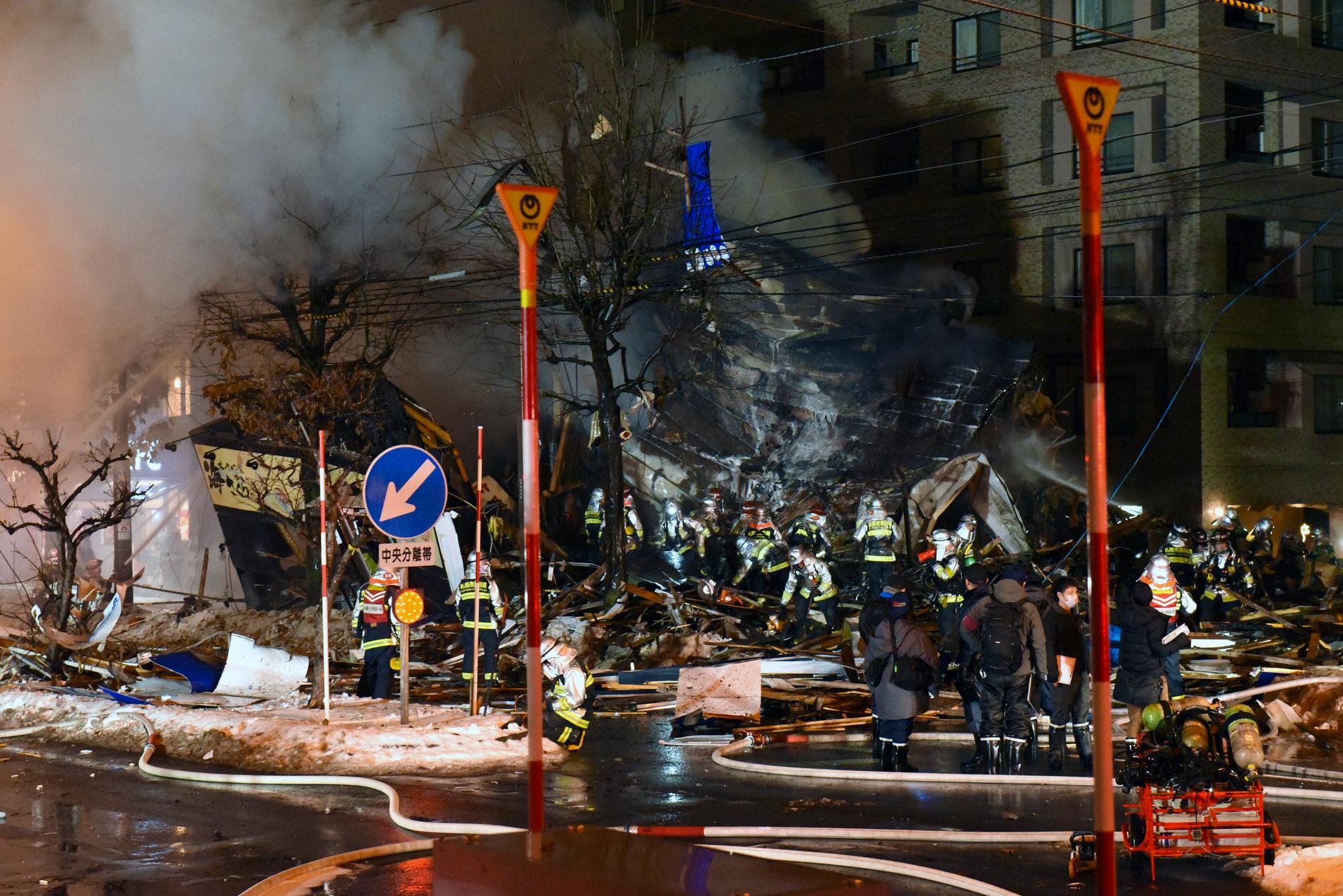 Minst 20 personer uppges ha skadats i explosionen i Sapporo. 